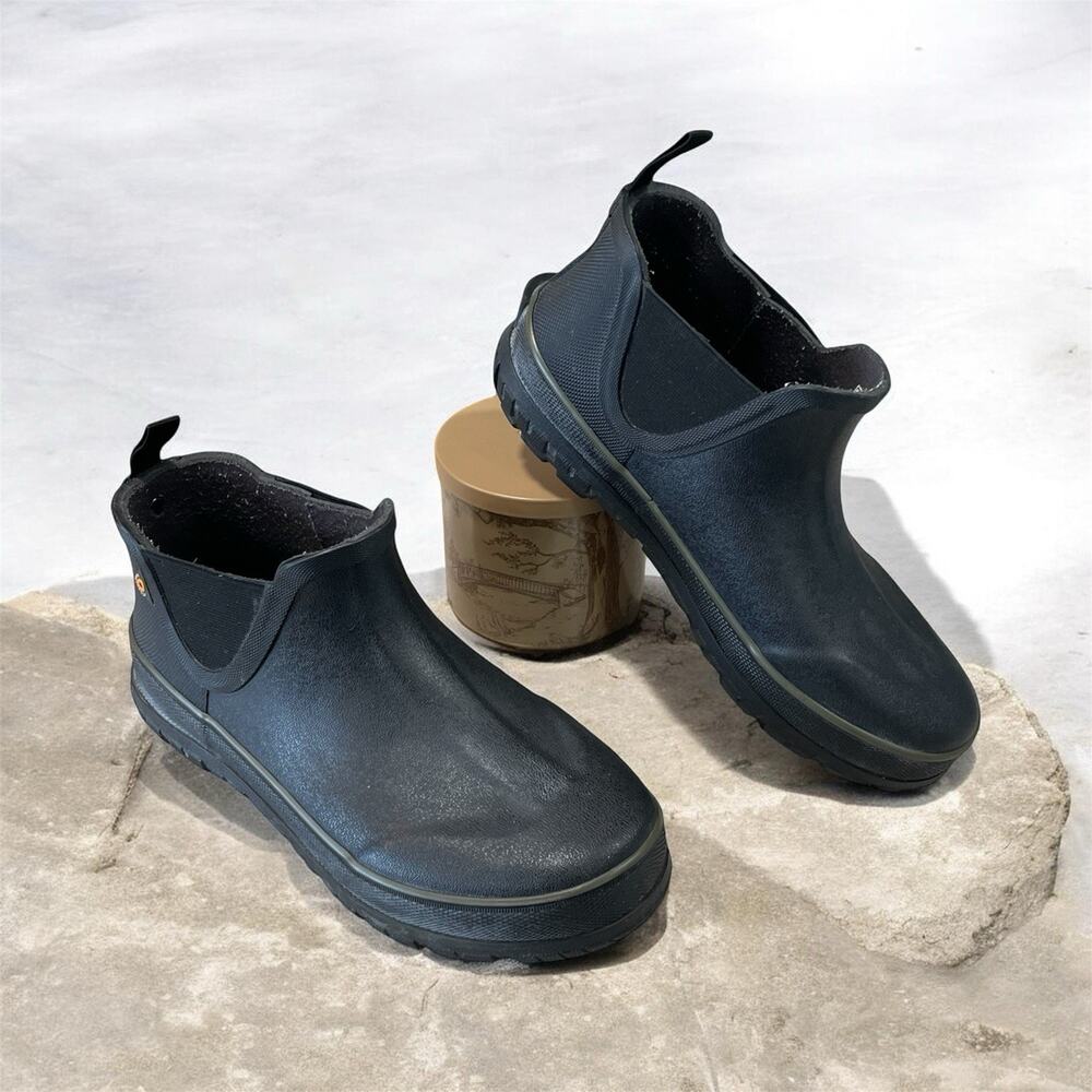 Bogs Digger Men's Size 7 Black Pull On Rubber Rain Shoes Outdoor